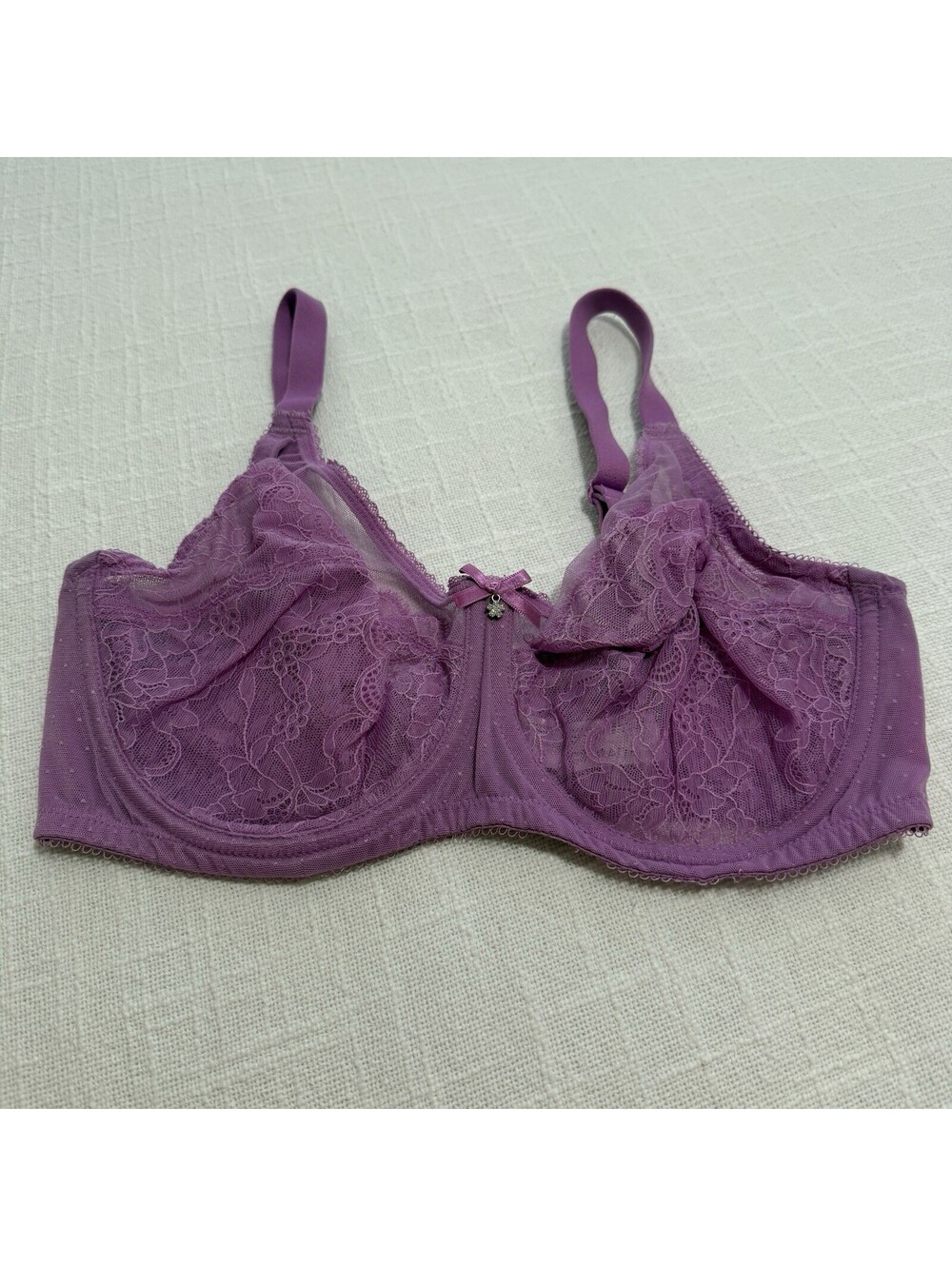 Wacoal 36DD Purple Retro Chic Full Figure Underwire Bra 855186 Unlined